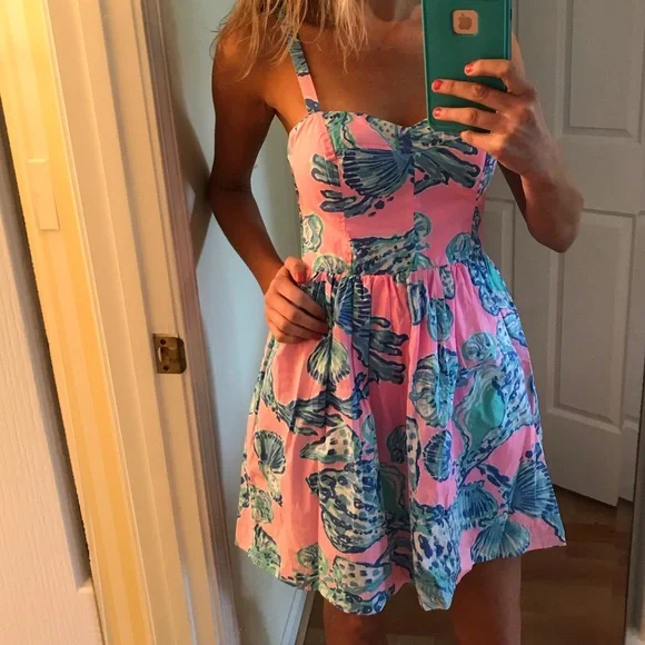 strapless open back dress Princess Print Dress main image 1